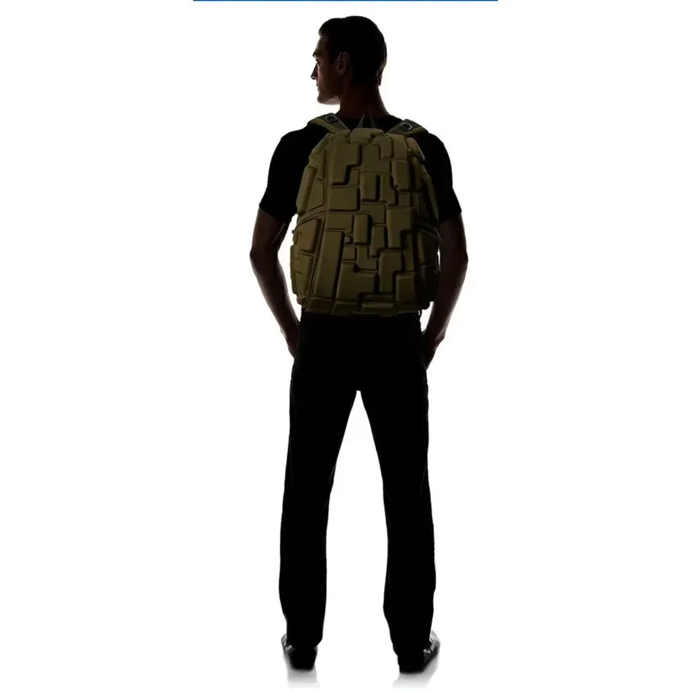 MadPax 3D Geometric Backpack Olive Green Full Size